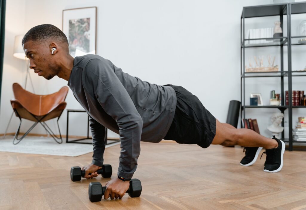 Home workout without equipment for beginners in 2026. 3 pexels mart production 8032895
